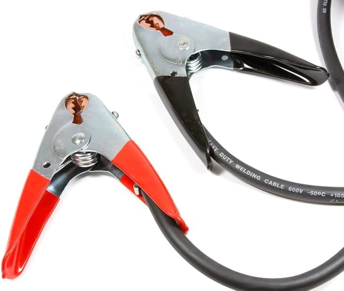 Forney 52878 Heavy-Duty Booster Jumper Cables | Premium #2 gauge 25-foot black and red automotive cables. Features rugged 500 amp clamps for reliable emergency starts.