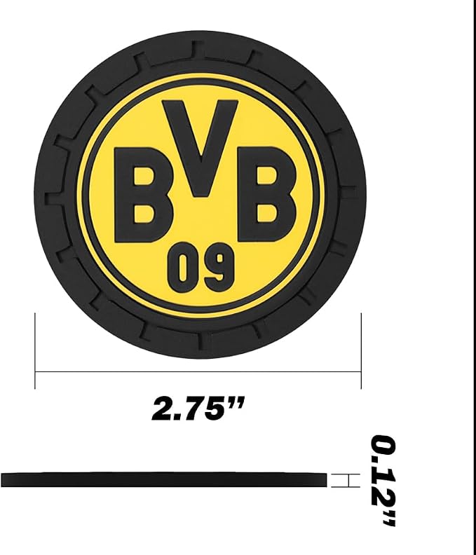 Cup Holder Insert Coaster for Borussia Dortmund UEFA UCL Fans,Anti Slip Car Cup Coaster Interior Accessories