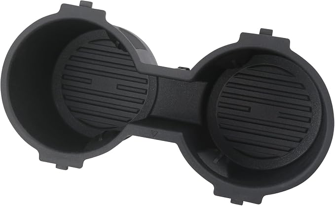 Non Flow-Thru Console Cup Holder for 2016-22 Ford F150 F250 F350 F450 F550 | Front Seat Dual Cup Holder, Rubber Insert, Super Duty Truck Accessories, FL3Z-1513562-AD, FL3Z-1513562-AB