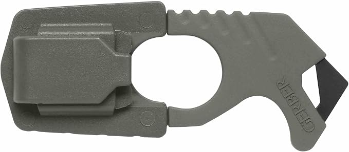 Gerber Gear Seatbelt Strap Cutter Escape Tool with Lanyard Hole and Glass Breaker, Made in USA, Green, 5 x 2.5 x 1 inches Pocket Size | Vehicle emergency tool, cuts seatbelts, breaks windows, lanyard hole, pocket size, made in the USA, essential car sa...