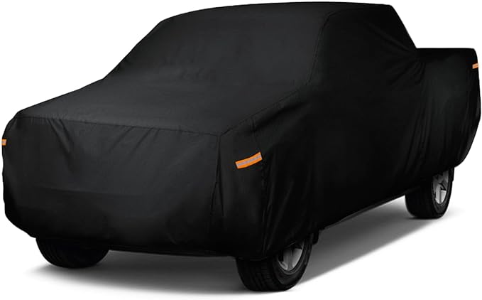 EzyShade Multi-Layer Truck Cover Waterproof All Weather - See Vehicle Size-Chart - Full Outdoor Pickup Truck Covers for Silverado F150 RAM 1500 - Sun Wind Rain Snow - Black, Size T4 (See SizeChart)