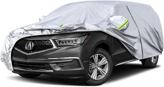 Koukou SUV Car Cover Custom Fit Acura MDX from 2001 to 2025, Waterproof Car Cover All Weather for Automobiles Outdoor Indoor with Zipper Door, Sun Rain Dust Snow Protection.