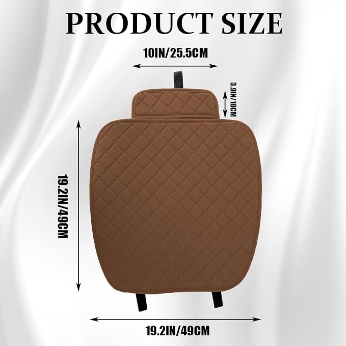Leather Front Car Seat Cover, Anti-Slip Car Seat Bottom Covers, Full Wrapped Bottom Seat Protectors with Storage Pocket, Universal Comfortable Seat Cushion Fit Vehicles SUVs Trucks (K2-Coffee)