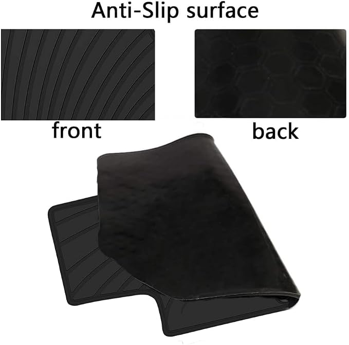 Car Floor Mats Custom Fit for Porsche Cayenne 2011-2018 Full Black Rubber Auto Floor Liners Set Waterproof All Weather Protection Heavy Duty Odorless