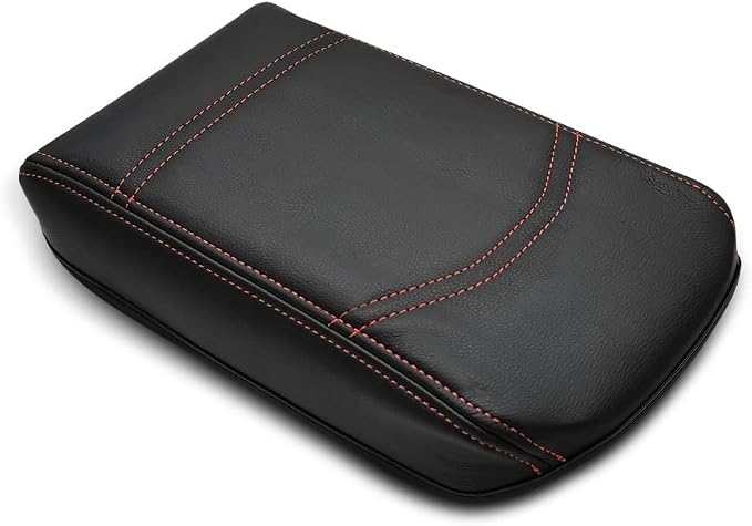 Muslogy Center Console Armrest Cover Fit for Ford Maverick 2022-2025 2026 Accessories, Comfort Armrest Pad Console Lid Cushion Vegan Leather Regular Thick (Black)