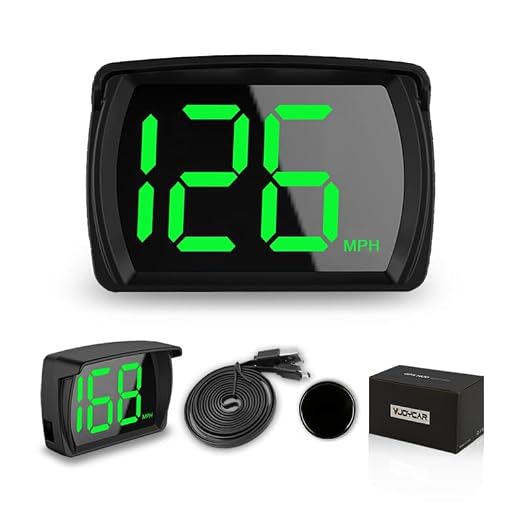 VJOYCAR New Speedometer HUD GPS Digital Speed Meter MPH Speedo Head Up Display for Cars Trucks, USB Cable Plug & Play (G20-Only Green)