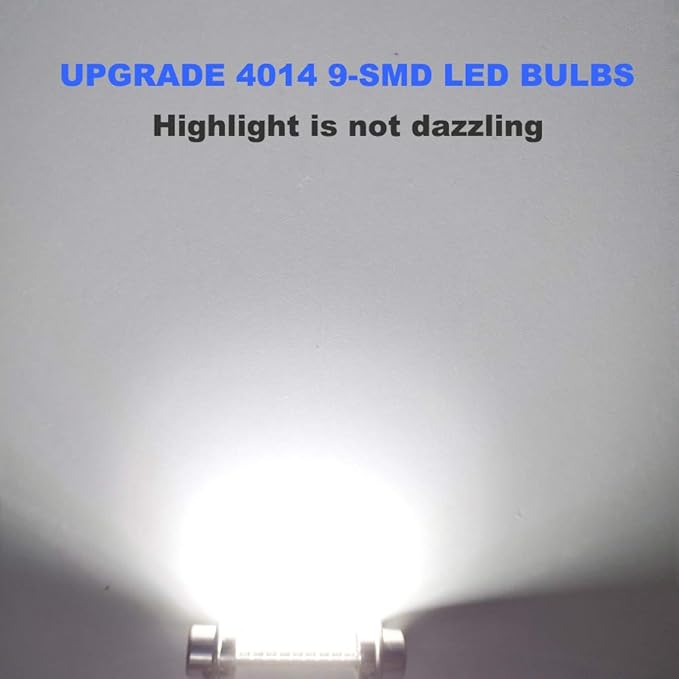 6PCS 28mm 29mm 6614F Festoon LED Car Bulb, Extremely Bright 9-SMD 4014 chips 6641 6612F LED Bulb, Fit for Vanity Mirror Lights and Sun Visor Lights, 6000k White