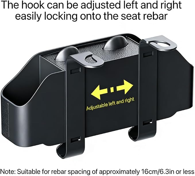 2 Pack 4-in-1 Car Backseat Organizer, PU Leather Headrest Storage Box with Tissue Holder, Dual Cup Holders, Phone Stand & Hooks, Universal Fit for Most Cars, Road Trip Essentials (Black)