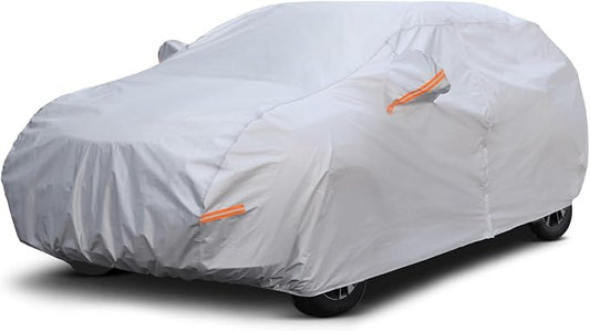 Mid Size SUV Car Cover Waterproof Outdoor, 6 Layers Heavy Duty Material Universal Fit for Rogue, Jeep Cherokee, VW Tiguan, Mitsubishi Outlander, BMW X3, Chevy Equinox