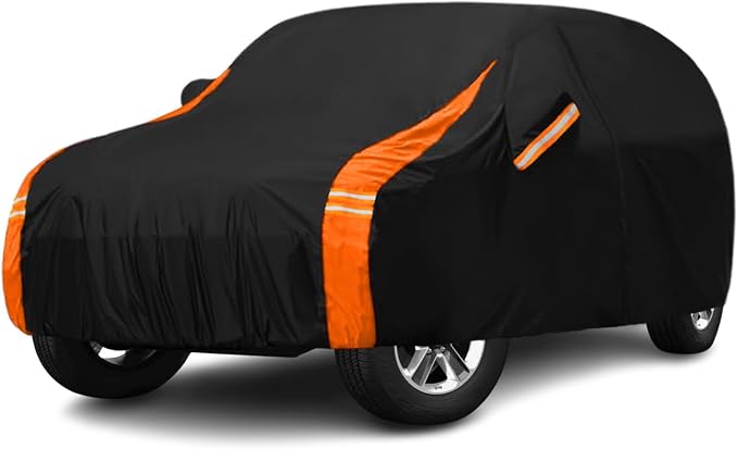 10-Layer SUV Car Cover Waterproof All Weather for Automobiles, Soft Cotton Lining Outdoor Full Covers with Door Zipper, Universal Fit for SUV Up to 181" L, Size S2 (See Size Chart)