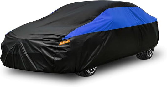 GUNHYI Car Cover for Automobiles All Weather Waterproof, Universal Fit Sedan Dodge Challenger, Chevrolet Impala, Toyota Avalon, Cadillac Deville/Seville, Lexus ES, BMW 7 Series etc.