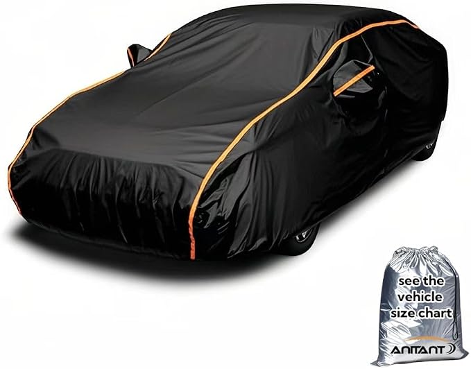 Super Lightweight Outdoor Car Covers for Automobiles All Weather Waterproof,Full Exterior Covers Rain UV Snow Protection Fit Sedan 186" to 194"