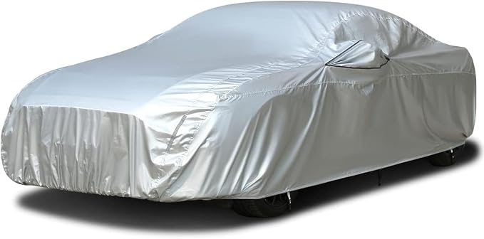 Tecoom Sport Car Cover Waterproof All Weather, Light Shell Car Covers for Autombilas Without Door Zipper & Mirror Pockets Windproof Sun Uv Hail Protector Car Cover Fit Coupe/Sport Car (183-193 Inches)
