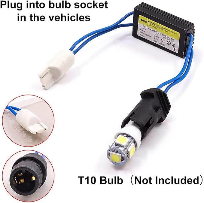 SOCAL-LED LIGHTING 2pcs T10 T15 W5W 168 194 921 2825 LED Load Resistor Signal Light Warning Canceller Adapter Error Free Decoder