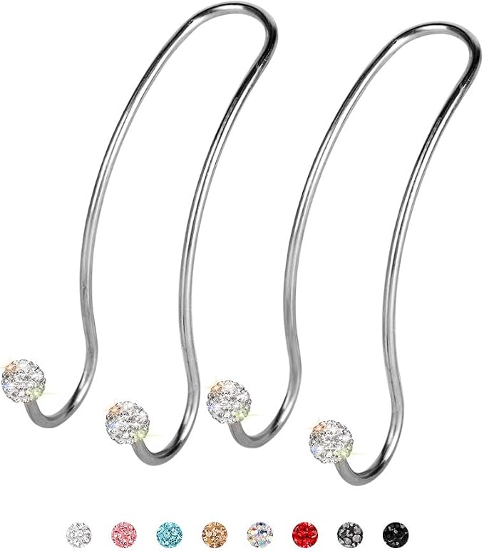 SAVORI Auto Hooks Bling Car Hangers Organizer Seat Headrest Hooks Strong and Durable Backseat Hanger Storage Universal for SUV Truck Vehicle 2 Pack (White)