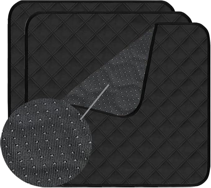 Quilted Reusable Incontinence Chair Pads Waterproof Seat Protector Pads Absorbent Pee Pads for Adults Anti-Slip Washable Underpads 21"X22" Leakproof Lining for Spills, Urine and Fluids 3 Pack