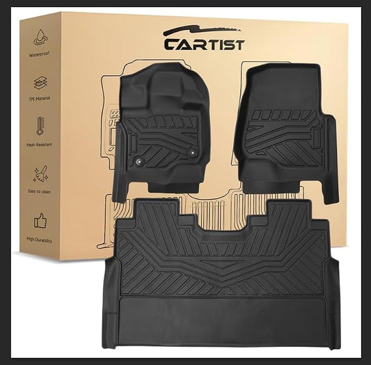 F-150 Floor Mats - Fit for 2015-2026 Ford F-150/ F150 Lightning SuperCrew Cab (Only Fit Rear Seat Without Under Seat Storage), All Weather Floor Mats for F150 Accessories