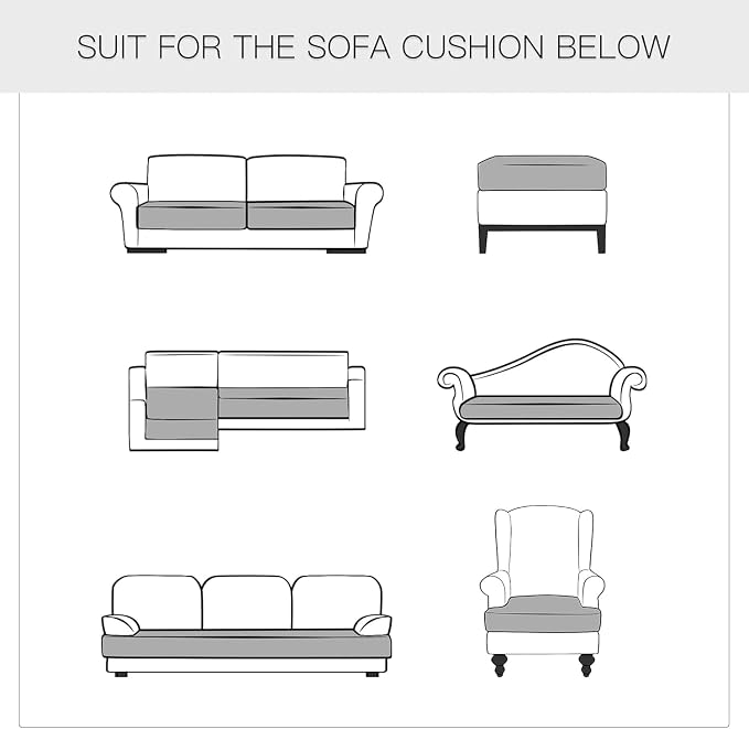 Yates Home PU Leather Couch Sofa Cushion Slipcover Water-Proof Elastic Chair RV Seat Covers Sofa Furniture Protector Slip Cover for Seater Replacement in Living Room（Loveseat, Light Gray）
