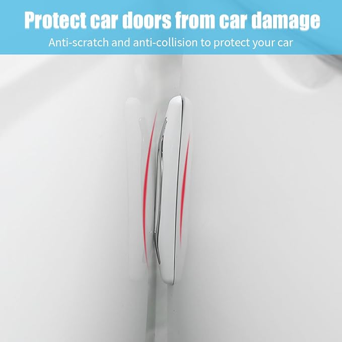 GLSOWEE 4PCS Car Door Edge Guards, Auto Side Door Protector Car Door Self Adhesive Anti-Collision Trim Strip, Universal Car Body Anti-Scratch Bumper Guard for Car SUV Truck (White)