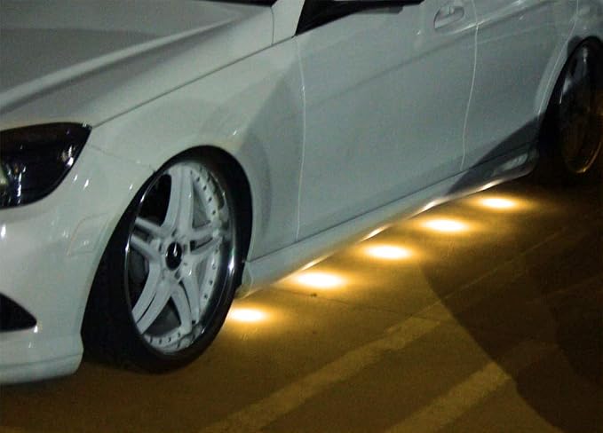 iJDMTOY 10pc Set Amber Yellow 30W High Power Flexible LED Lighting Kit Compatible With Car DRL/Driving Light or Undercar Puddle Ground Effect Lighting