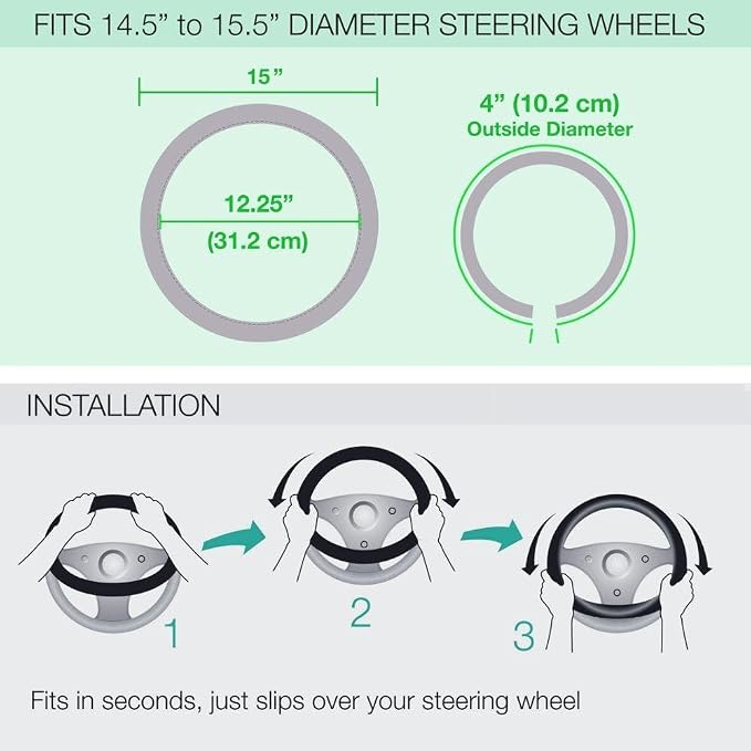 Plasticolor 006725R01 Ford Elite Premium Logo Steering Wheel Cover