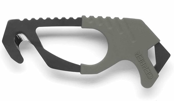 Gerber Gear Seatbelt Strap Cutter Escape Tool with Lanyard Hole and Glass Breaker, Made in USA, Green, 5 x 2.5 x 1 inches Pocket Size | Vehicle emergency tool, cuts seatbelts, breaks windows, lanyard hole, pocket size, made in the USA, essential car sa...