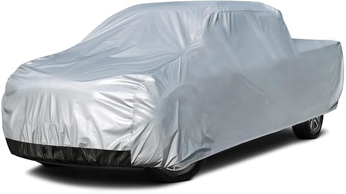 Kayme Full Size Truck Cover Waterproof All Weather - See Vehicle Size Chart - Heavy Duty Outdoor Pickup Cover Sun Uv Rain Protection, Universal Fit F150 Ram 1500 etc, Length Up to 239 inch.