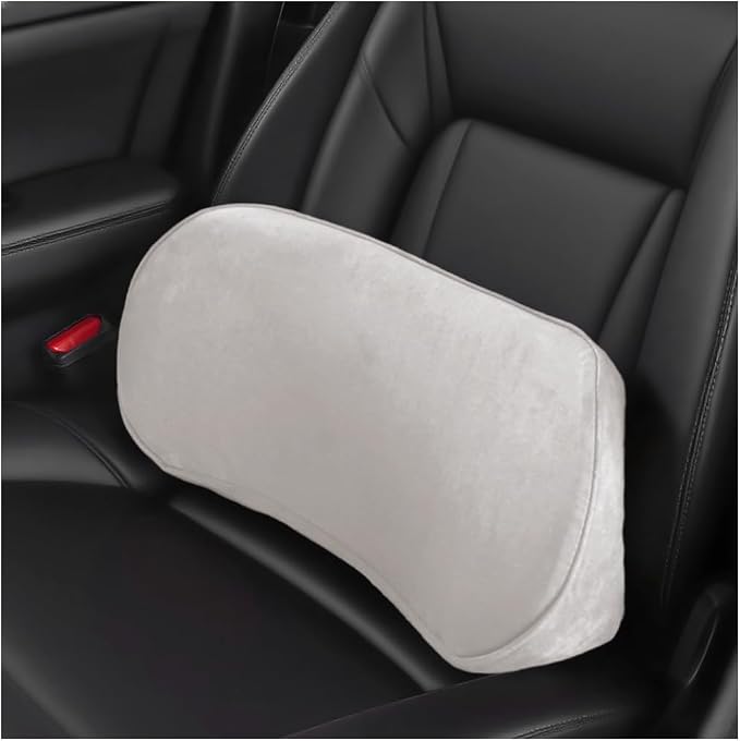 Zpana Car Lumbar Support Pillow, Memory Foam Vehicle Seat Lower Back Support Cushion for Back Pain Relief & Sciatica, Comfortable Auto Driver Seat Pad, Universal for Vehicles (Beige)