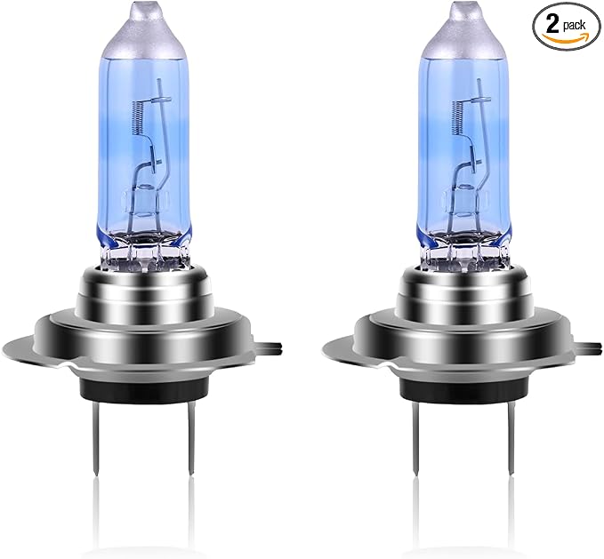 NEWBROWN H7 Headlight Bulb H7 Halogen Headlight Bulb 5000K Super White Light Long Life Replacement PX26D 12V/55W (H7, 2 Pack)