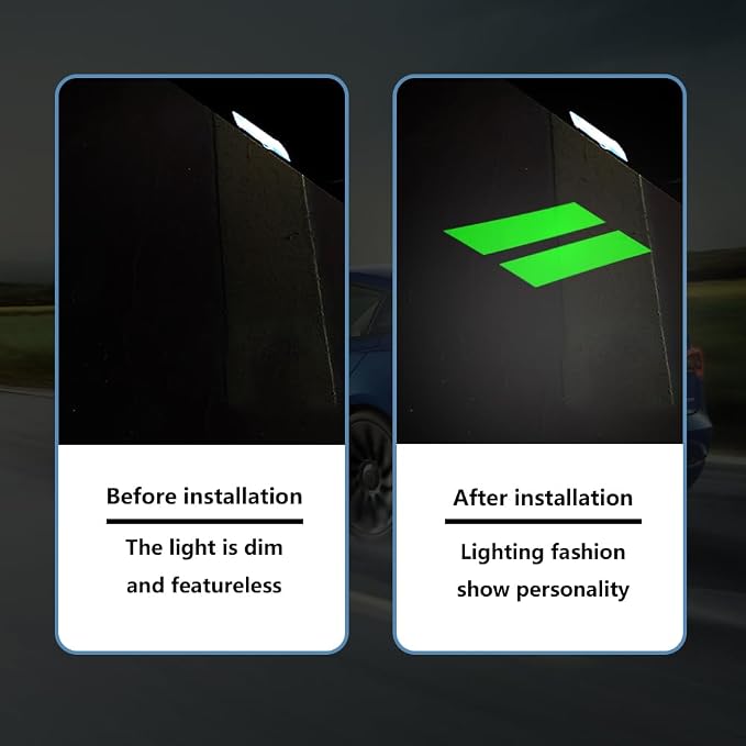 2PCS Non-Fading LED Door Logo Lights Car Accessories HD Welcome lamp Compatible for Charger 2006-Present Projector Ghost Shadow Puddle Courtesy Step Lights (Green Stripe)