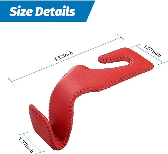 Car Seat Headrest Hook, 2PCS Vehicle Back Seat Hanger Holder Hook, Automotive Interior Headrest Storage Organizer for Handbag Purse Coat, Universal for SUV RV Pickup (Red)