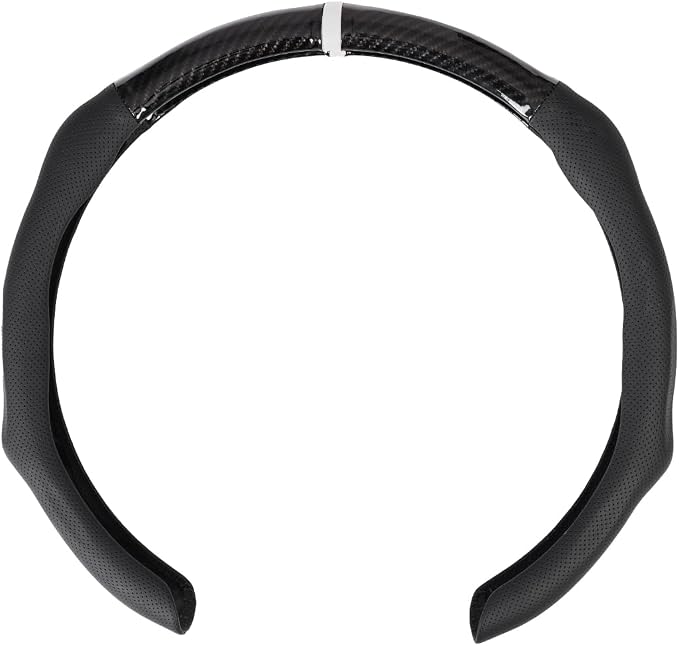 Car Steering Wheel Cover Napa Leather Non Slip Vehicle Steering Wheel Cover Protector, Quick Install Comfy Automotive Interior Decor, Universal fit 14½ to 15 inches Car Pickup SUV