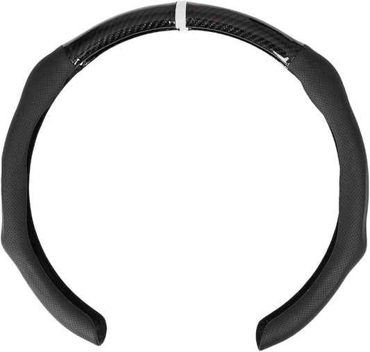 Car Steering Wheel Cover Napa Leather Non Slip Vehicle Steering Wheel Cover Protector, Quick Install Comfy Automotive Interior Decor, Universal fit 14½ to 15 inches Car Pickup SUV