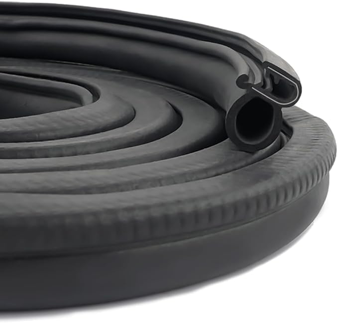 20Ft Car Door Weather Stripping Door Seal Strip,U-Shaped Rubber Edge Trim with Steel Strip Door Sealers for Door Frame of Car Truck SUV RV Boat Home,Keeps Car Interior Tidy and Quieter (20Ft)