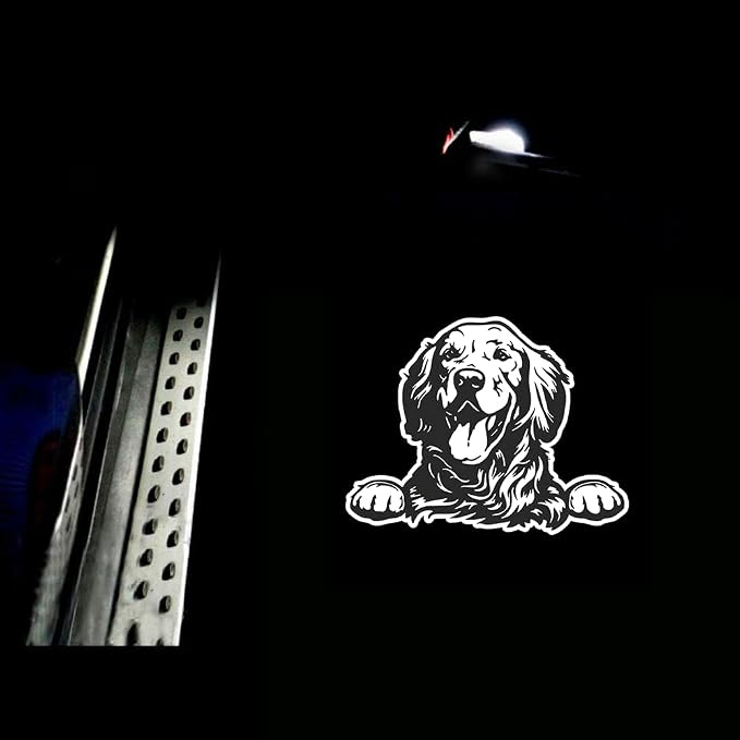 2PCS Car Door Light Logo Projector Wireless Car Door Projector Universal Fit for Most Cars/Trucks/SUVs Golden Retriever Car Accessories