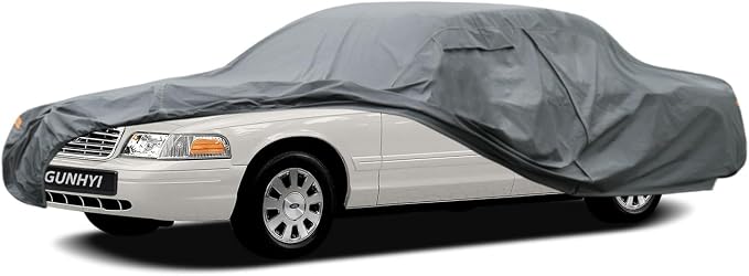 GUNHYI Premium Car Cover Custom Fit Ford Crown Victoria, 16 Layers Heavy Duty Car Cover Waterproof All Weather with Zipper Door for Sun Rain Snow Dust Uv Protection