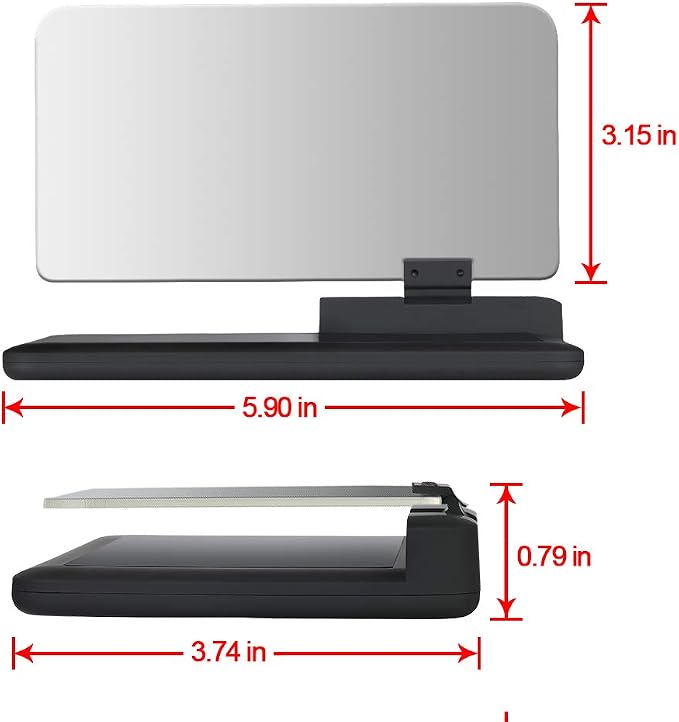 Car GPS Mobile Head Up Display Holder with HD Image Reflection for HUD, Smartphone, iPhone, Samsung, Car Navigation (Up to 6 Inches)