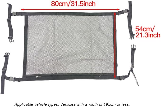 Car Ceiling Cargo Net Pocket for Audi RS Q3 Sportback 8U/F3 2014-2020 2021 2022 2023 2024 2025 2026 Mesh Overhead Storage Organizer Car Roof Storage Bag for Camping Road Trip