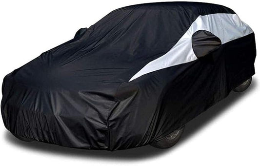 Titan Jet Black Poly 210T Car Cover for Large Sedans 203-212". Waterproof, UV Protection, Scratch Resistant, Driver-Side Zippered Opening. Fits Avalon, XTS, 6-8 and More.
