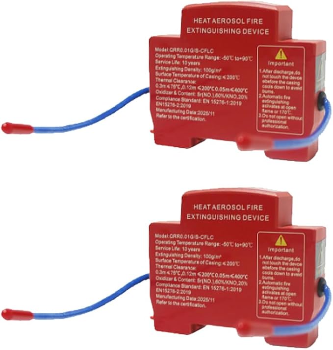 Automatic Fire Extinguishing Device Dual-Line Household Flame Retardant Tool Non-Pollution Snap-On Guide Rail Extinguishers For Distribution Box/Cabinet
