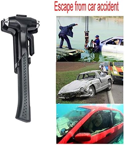 Car Window Breaker, Glass Breaker and Seatbelt Cutter, Emergency Car Glass Safety Hammer, Window Punch Seatbelt Cutter for Family Rescue & Auto Escape Tools(Black)
