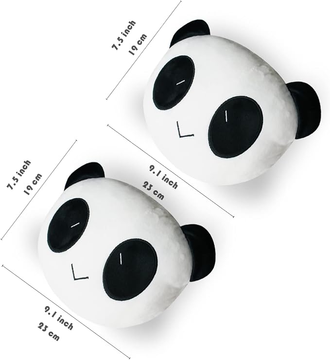 Sexysamba Car Headrest Pillow,Cartoon Neck Pillow for Car,Comfortable Soft Car Seat Pillow for Driving,Head Rest Cushion,Cute Neck Pillow for Travelling and Home 2Pcs (Happy Panda)