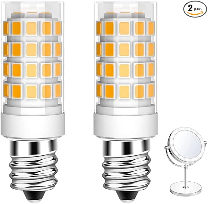 2-Pack 4W LED Bulb for Cosmetic Vanity Makeup Mirror with Single Double Sided Lighted Magnification 120V Mirror Replacement Bulbs 40W Equivalent Warm White 3000K