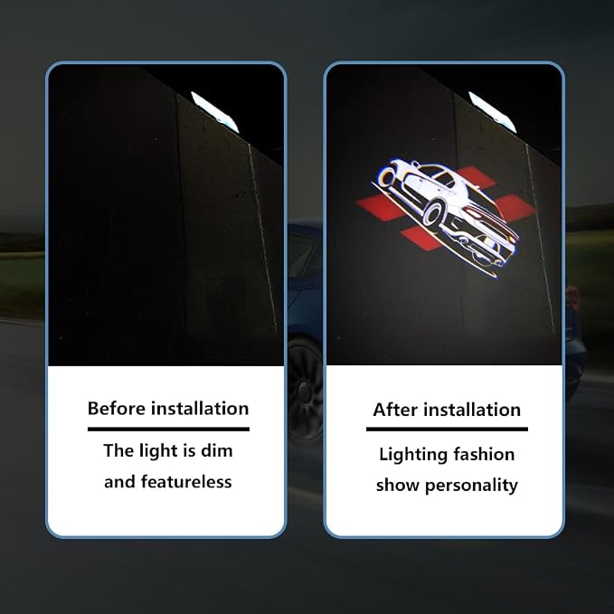 2PCS Non-Fading LED Door Logo Lights Car Accessories HD Welcome lamp Compatible for Charger 2006-Present Projector Ghost Shadow Puddle Courtesy Step Lights (Break Through red)
