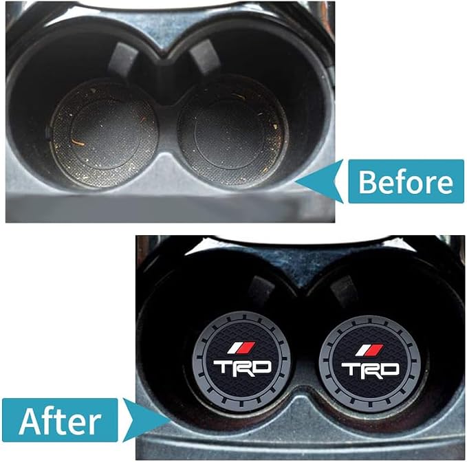 Cup Holder Insert Coaster Fit TRD Racing Development Sequoia Tundra Tacoma 4Runner PRO,Anti Slip Car Cup Coaster Interior Accessories
