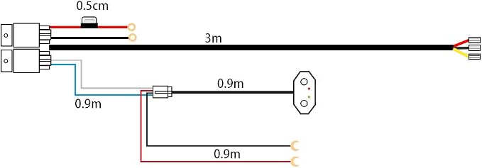 Double Color/High Low Beam Wiring Harness Kit DC12V Maximum 300W 40A LED Lights Wiring Harness Switch Relay 14AWG Core Cable Harness for Car Fog Lights Work Driving Lights Bar