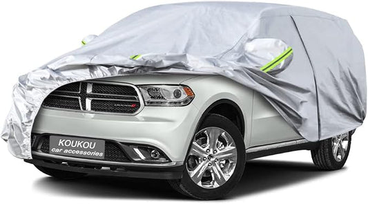 KouKou 6 Layers Car Cover Custom Fit Dodge Durango from 1998 to 2025, Waterproof Car Cover All Weather for Automobiles Outdoor Indoor with Zipper Door, Sun Rain Dust Snow Protection.