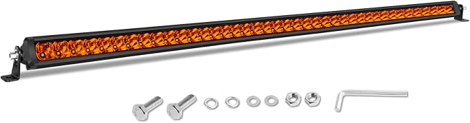 40 Inch Light Bar Amber 40 Inch Slim LED Light Bar Spot Flood Offorad Driving Lights Roof Mount Roof Rack Lights for UTV Polaris RZR Can-am x3 SxS Wrangler Truck Pickup SUV