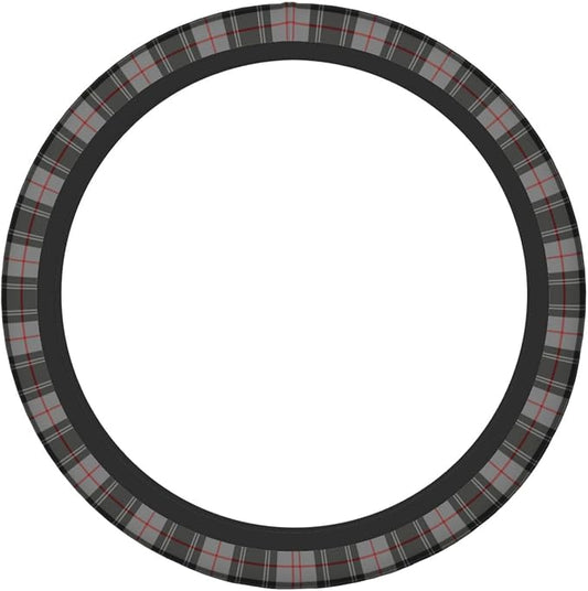 Thickened Elastic Steering Wheel Cover, Gray Plaid Clan Moffat Tartan Ultra, Soft, Breathable, Fit for Cars, SUVs, Trucks, Stylish Comfortable Grip
