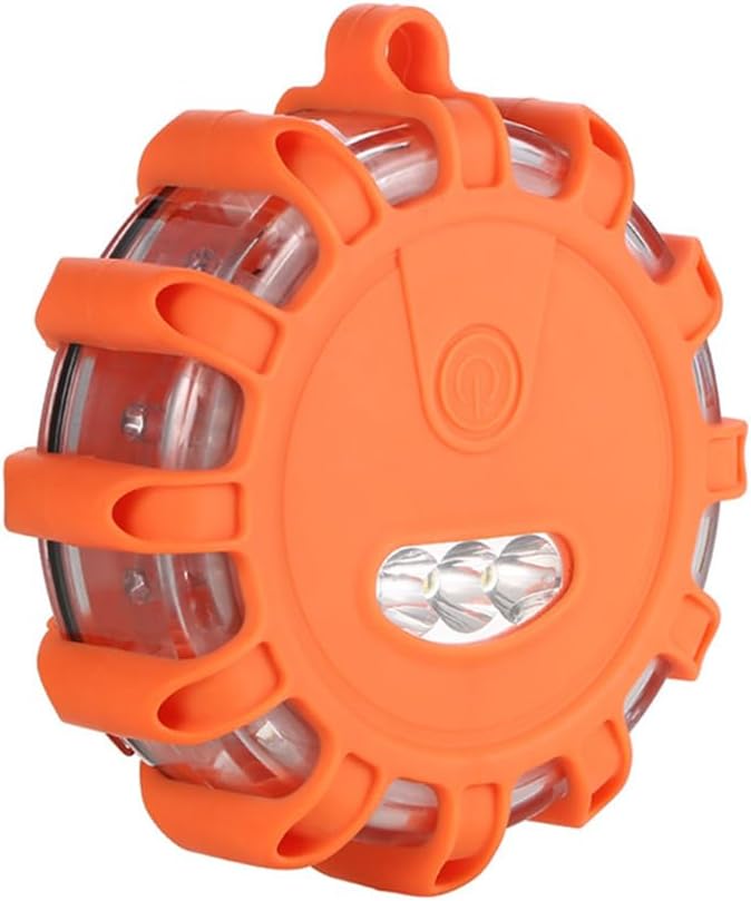 Led Road Flares,With Magnetic Base Hook,Roadside Warning Car Safety Beacon Flashing Disc Flare Kit,For Vehicle And Outdoor Activities